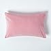 HOMESCAPES Housse de Coussin en Velours rectangulaire 100% Coton uni Rose, 30 x 50 cm