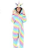 Partilandia Disfraz de Pijama Unicornio Arcoíris para Mujer Talla M