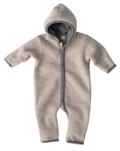 Combinaison Lilano en laine biologique avec capuche pour les sorties en famille de bébé