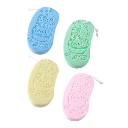 CALLARON 4 Piezas Esponja De Baño Natural Esponjas Bañera Ducha De Malla Limpieza Portátil Cuerpo Baños Esponja Baño Cómoda Herramienta De Ducha Fregador De Bebé Herramientas De Baño