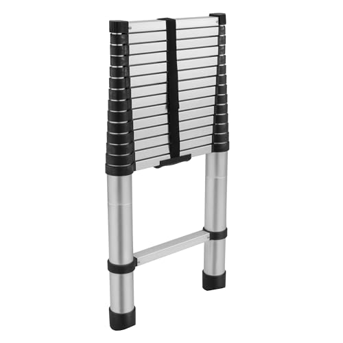 RecPro RV 14.5' Telescoping Ladder | 15 Steps | Weighs 28 lbs | 330 lb Load Capacity | Aluminum Body | Locks Into Place