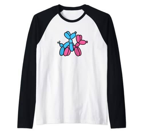 Balloon artist, balloon twister, mating dogs balloon animal Raglan Baseball Tee
