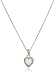 Sterling Silver Simulated Opal Heart and Diamond Pendant Necklace, 18"