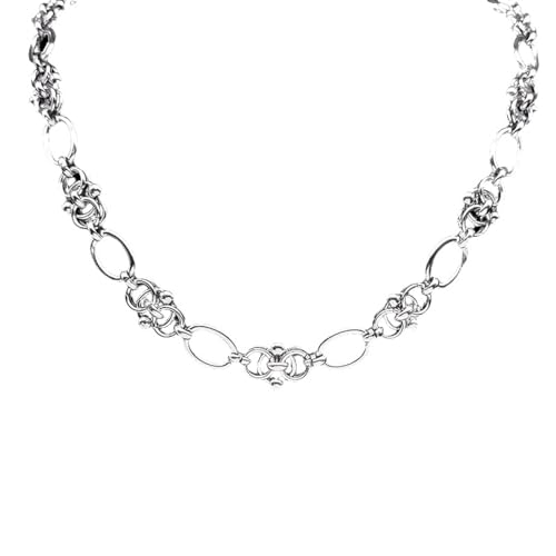Chaîne gothique avec nœud d'épines argentée : collier pour homme au style hip-hop tendance
