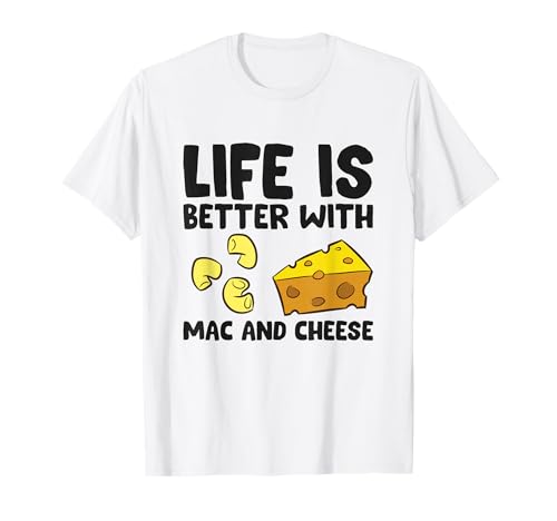 A vida é melhor com macarrão e queijo Mac N Cheese t-shirt, Branco, S