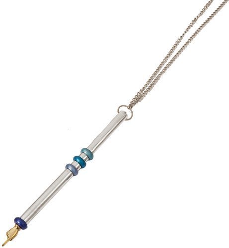 Yair Emanuel Torah Pointer Yad For Jewish Scroll - Yair Emanuel Anodized Aluminum Tora Pointer Blue Rings (TPA-2)