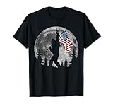 Bigfoot American Flag Sasquatch Patriotic 4th of July T-Shirt
