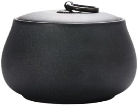 SONGCHAO Sugar Jar Stoneware Loose Tea Storage Container Jar Ceramic Sealed Chinese Set Single Creative Awakening Tea Canister(Small)