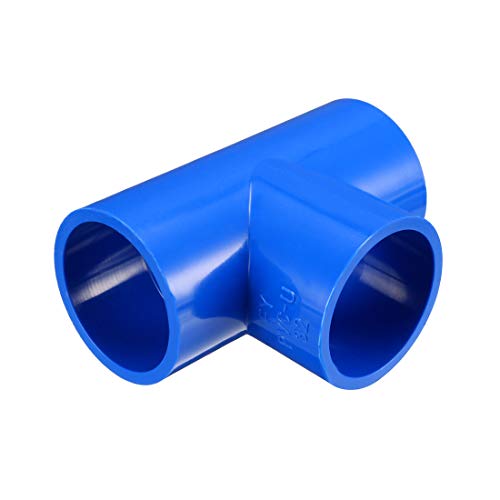 sourcing map 32 mm de deslizamiento en te pvc tubo de conexión en forma de t conector de acoplamiento azul 5 pcs