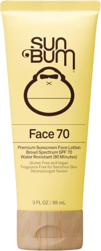 Image of Sun Bum Original SPF 70 Sunscreen Face Lotion - Broad Spectrum Moisturizing Facial Sunscreen with Vitamin E - Fragrance Free - Travel Size - 3 oz (Pack of 6)