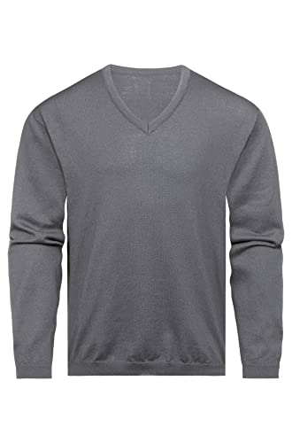GREIFF Corporate Wear Strick Herren Pullover Regular Fit Grau Modell 6046 Größe XL