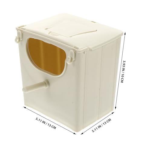Image of Mikikit Bird Breeding Box Plastic Nest with Hinged Lid for Cockatiels Parakeets and Lovebirds Cage Mounted Breeding Resting Box 5.11X5.11X3.93 Inches