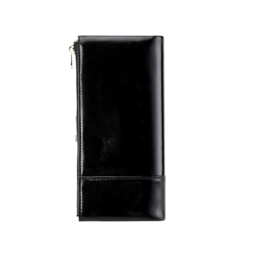 Image of Women's RFID Blocking Wallet Soft Leather Clutch Money Ladies Purse Slim Card Holder Organizer Zip Pocket (3013-Black)