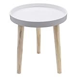 Spetebo Deko Holz Tisch 36x30 cm - weiß - Klein