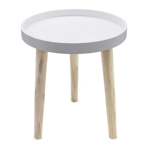 Deko Holz Tisch 36x30 cm - weiß - Kleiner Beistelltisch Couchtisch Sofatisch
