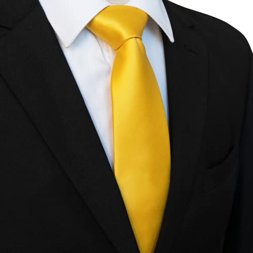 Image of JEMYGINS Solid Color Tie Mens Necktie for Business and Wedding