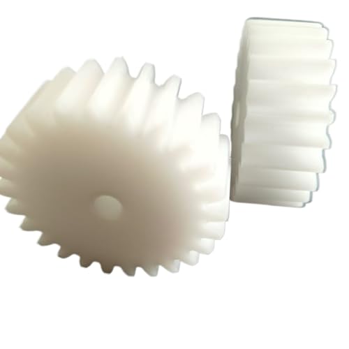 Cylindrical Drive 2pcs 0.7M 19 Teeth Plastic Spur Gear with Step 5mm Teeth Width Straight Teeth Gear M4 Screw 0.7M 19 Teeth Cylindrical Gear Rack Machinery(6MM BORE)