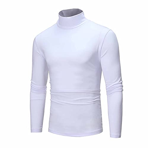 Turtle Neck Men Casual Lightweight Top T-Shirt Long Sleeve Underwear Winter Basic Pullover Slim Soft Comfy Stretch Shirts