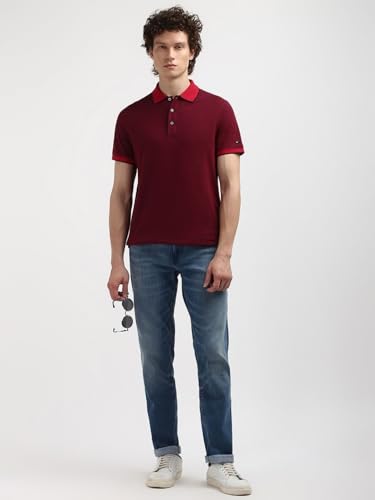 Image of Printed Slim-Fit Cotton Polo T-Shirt