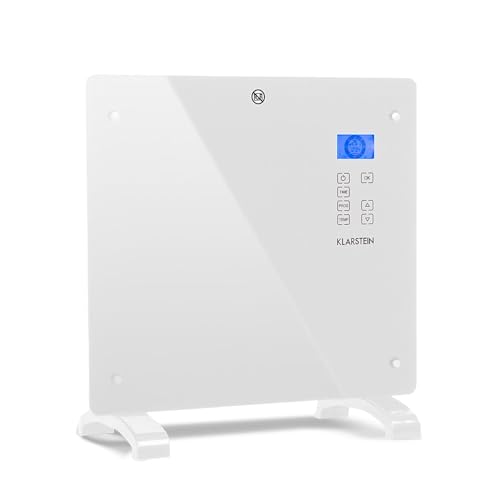 Klarstein Elektroheizung, Konvektor-Heizung mit Bodenrollen, Mobile Elektroheizung Energiesparend, Schlanke, Leise Heizung Elektrisch, Standgerät Heizkörper Elektrisch mit Thermostat, 1000 W