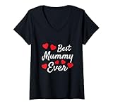 Photo Gallery donna simpatico design a forma di cuore con scritta in inglese "best mummy ever" maglietta con collo a v Photo Gallery donna simpatico design a forma di cuore con scritta in inglese "best mummy ever" maglietta con collo a v