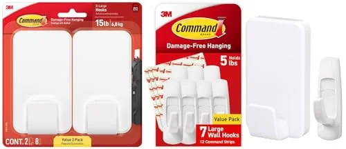 9 Assorted Wall Command Hooks