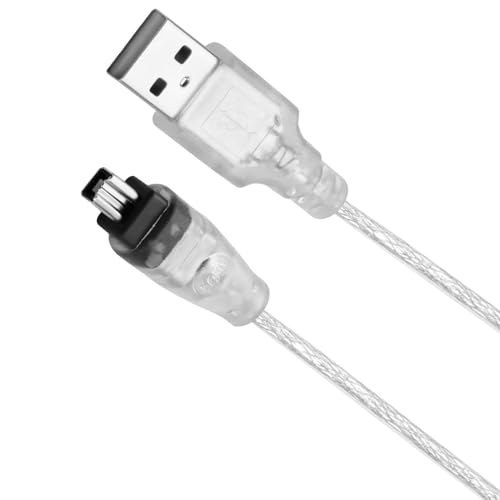 Câble USB vers FireWire IEEE 1394 4 broches 1 m iLink pour Sony DCR-TRV75E DV, adaptateur USB Type-A vers 1394 pour transfert de données vidéo DV, câble...