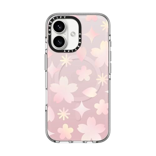 CASETiFY NA MagSafe Ή iPhone 16 P[X [ςȂ / 2m̗NA (MILKi3{) / CX[dMagsafeΉ] - Sheer Sakura Pattern Pink - NA