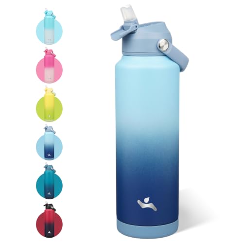 Image of Konokyo 40 oz Insulated Stainless Steel Sports Water Bottle with Straw Lid