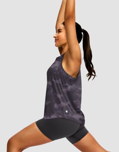 Image of Women's Workout Tops Racerback Athletic Tank Tops Sleeveless Loose Fit Yoga Running Gym Shirts for Women