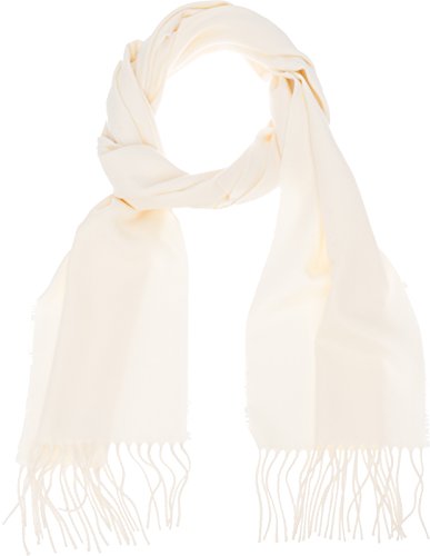 100% Cashmere Scarf - Super Soft 12 Inch x 64.5 Inch Warm Wool Cozy Shawl Wrap w/Gift Box for Women and Men, Off White