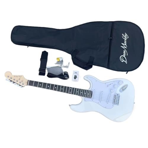 YellowantエレキギターセットST-16/BKストラトキャスター型初心者向け完全セット(アンプ・チューナー・ストラップ付属)右利き用6弦ハイクオリティサウンド軽量設計 (ホワイトST+チューナー+シングルパッケージ+アクセサリー)