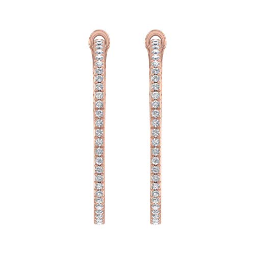 2 Carat (ctw) Inside Out Diamond Hoop Earrings in 14K Gold - IGI Certified (I1-I2 Clarity)2