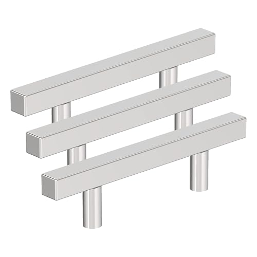 Image of Amerock 10BX3717526 | Polished Chrome Cabinet Pull | 3 inch (76mm) Center-to-Center | 30 Pack | Bar Pulls Square | Furniture Hardware