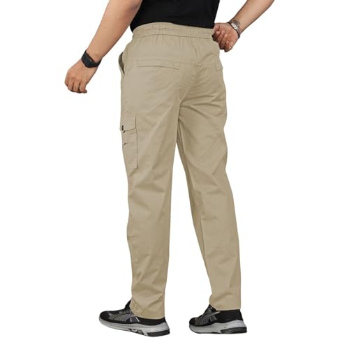 Image of Unisex 100% Cotton Cargo Pants for Men & Women | Multi Pocket Utility Combat Trousers | Regular Fit | Breathable Durable Fabric | Casual Travel Outdoor Wear | Color Dark Grey | Size (30-40)