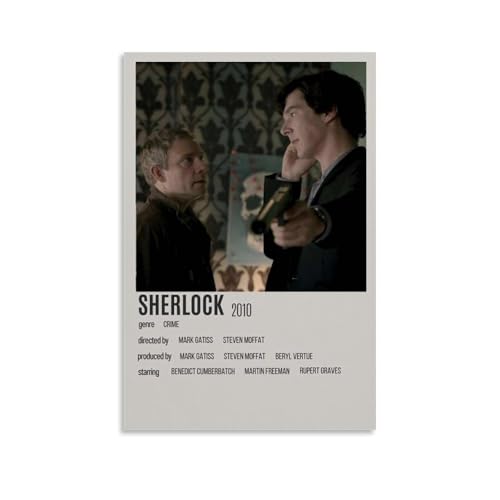 GUYREWGRUG Póster de Sherlock Holmes para decoración de habitación, dormitorio, lienzo, 20 x 30 cm, estilo sin marco