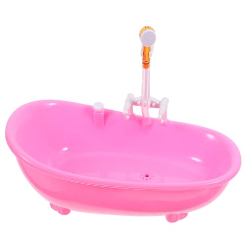 Kisangel 1 Juego Juguetes De Baño Tina De Baño para Muñecas Pequeñas Bañera En Miniatura Decoración del Baño De La Casa De Muñecas Bañera De Muñeca Minimuebles De Baño Abdominales Rosa