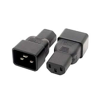 IEC 320 C14 to C20 Angled Adapter C19 to C13 AC Plug Convert Adapter