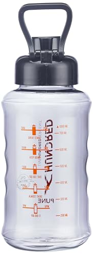 Image of Hundred Pune 1 Litre Water Bottle | 1000ml / 34oz | BPA Free | One Key Open Safety Lock | Spill and Leak Proof Sports, Travel, Gym Bottle (Black /Black)
