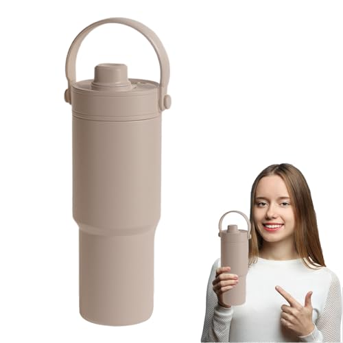 Termo Con Pajita - Taza De Agua Con Tapa Y Base Plana Antifugas 750ml - Termo Al Vacío Antifugas Con Revestimiento Cerámico Para Ciclismo Niños Y Adultos