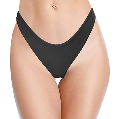 SHEKINI Traje de Baño para Mujer Bikini Pantalones de Baño Cintura Baja Brasileño Braguitas de Bikini Tanga Sexy Pantalones de Bikini de Playa(Negro-5,S)