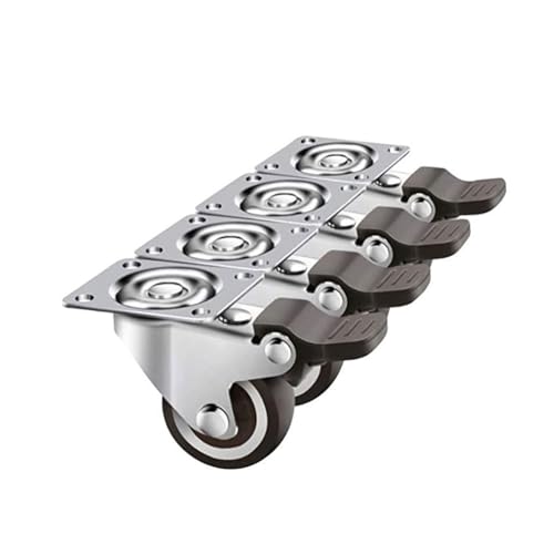 Roulettes pivotantes silencieuses en PU 2 pouces pour chariot avec freins de sécurité