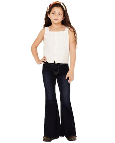 Panhandle Girls' Dark Wash Stretch Bargain Bell Flare Jeans Blue 5