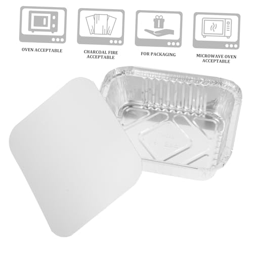 Cajas de aluminio resistentes a altas temperaturas, moldes rectangulares estables con tapa 3
