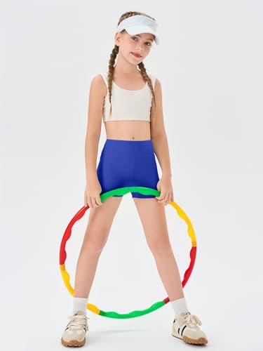 Image of Haloumoning Girls Athletic Shorts Kids High Waisted Yoga Dance Biker Shorts Comfy Gymnastics Shorts 5-14Y