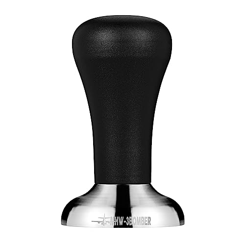 MHW-3BOMBER Compact Espresso Tamper Fit For 53mm Portafilter Stainless Steel Barista Espresso Tamper Coffee Bean Press Flat Base Red T5243R
