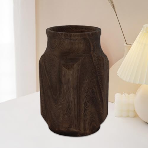 Florero de madera anticaídas para decorar mesas y estanterías sin roturas 4
