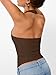 Trendy Queen Halter Tops for Women 2026 Spring Fashion Summer Going Out Tops Backless Crop Sleeveless Workout Shirts Beach Vacation Outfits Casual Cute Y2k Clothes Chocolate S