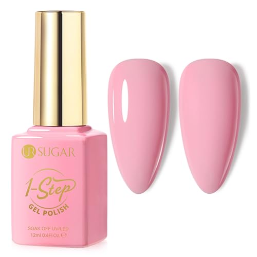UR SUGAR Pink Gel Nail Polish - 12ml (0.4 Fl Oz) All-in-One Step Gel Polish Soak Off LED/U V Lamp DIY Salon Manicure at Home Long Lasting Glossy Finish Home Nail Salon Gift for Women & Girls
