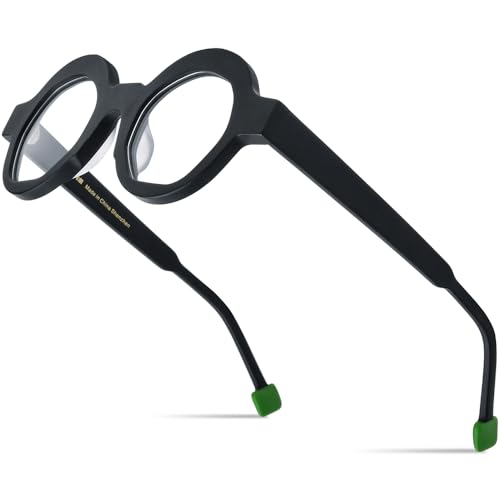 Image of HEPIDEM Multicolor Acetate Glasses Frame Women,Oversize Round Optical Eyeglasses